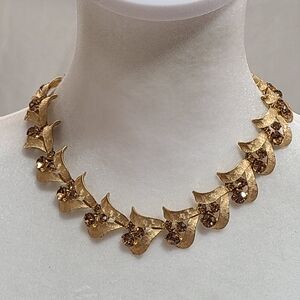 Vintage 50s Arthur Pepper Gold Tone Choker Necklace